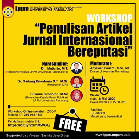 Workshop Penulisan Artikel Jurnal Internasional Bereputasi Lppm