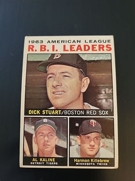 Topps A L Rbi Leaders Al Kaline Harmon Killebrew Ex Vg