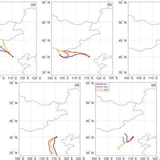 Examples of air masses arrived at both stations from the (a) north ...