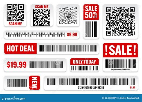 Set Of Product Barcodes And Qr Codes Special Offer Sale Stickers