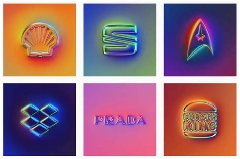 Famous Logos Given a Neon Chrome Logo Make-Over