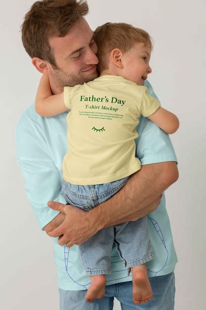 Premium Psd Man Wearing Fathers Day T Shirt Mockup