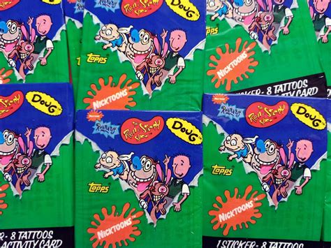 Nicktoons Trading Card Packs Vintage Rugrats Ren And Stimpy Doug Y2k 90s