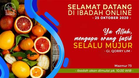 Ibadah Gkbj Samanhudi Minggu Oktober Jam Selesai