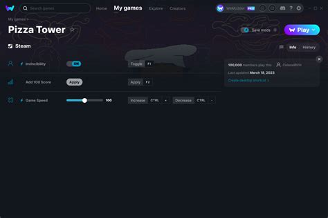 Pizza Tower Cheats And Trainer For Steam Trainers WeMod Community