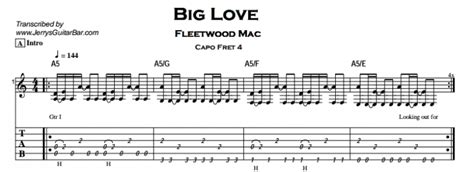 Fleetwood Mac Big Love Guitar Lesson Tab Chords JGB