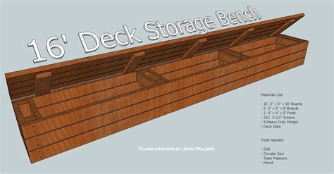 How To Build A Deck Storage Bench Tools And Materials List Deck