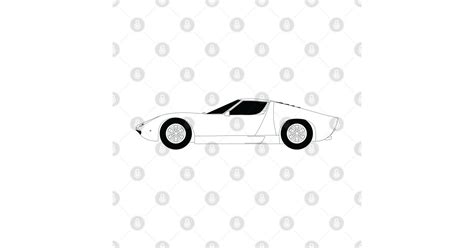 Miura P400 Black Outline Car T Shirt Teepublic