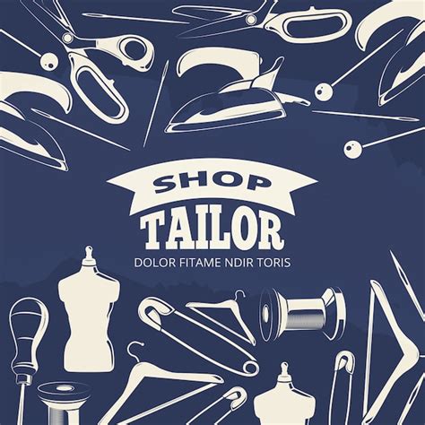 Premium Vector Blue Tailor Shop Fashion Banner