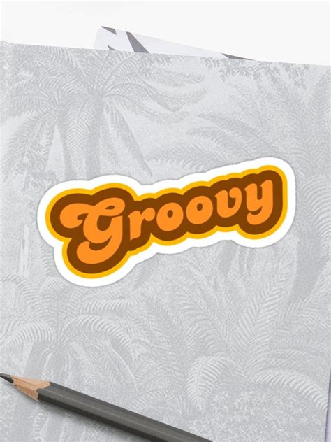 Groovy Retro 70s Logo Sticker By Graphix Logo Sticker Logos Retro