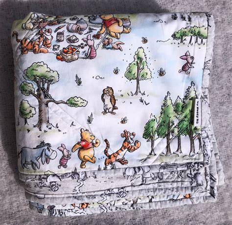 Winnie The Pooh Baby Blanket Handmade Pooh Bear Quilted Blanket Cot