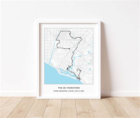 Oc Marathon Course Map Personalized Oc Marathon Route Map Los Angeles