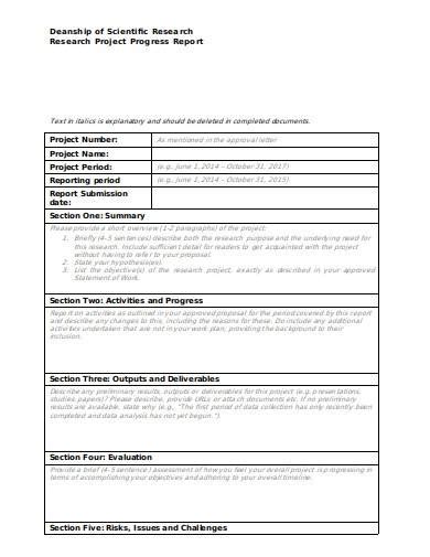 Free 11 Research Progress Report Samples In Ms Word Pdf