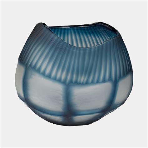 9 Blue And Frost Glass Vase Wilford Lee Home Accents