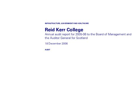 reid kerr college annual audit  audit scotland