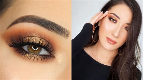 BROWN AND GOLD HALO SMOKEY EYE MAKEUP TUTORIAL YouTube