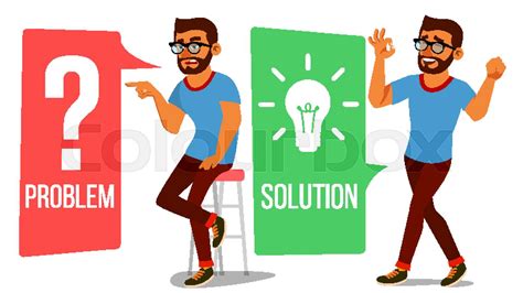 Man Solving Problem Vector Problem Solution Secret Discovery Career