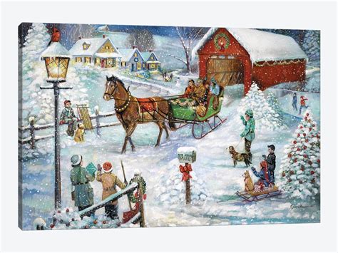 Sleigh Ride Canvas Wall Art By Ruane Manning Icanvas