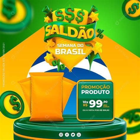 Venda De Produtos Promoção 7 De Setembro Social Media Psd Editável