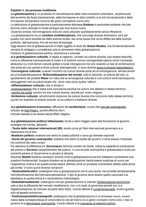 Capitolo Soc Gen Riassunto Completo Del Libro Dilemmi Globali