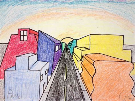 One Point Perspective Drawing Cityscape | Point Portal