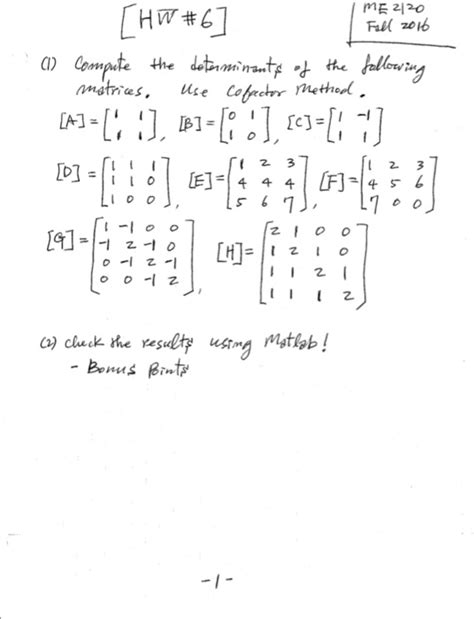 Solved Compute The Determinants Of The Following Matrices