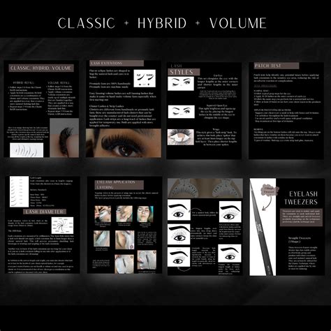 Editable Eyelash Extension Training Manual Classic Lash Manual Volume