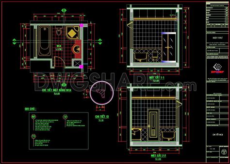 176. WC Layout Plan and elevations details CAD drawings download