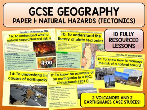 Aqa Gcse Geography Natural Hazards Tectonic Bundle Teaching Resources