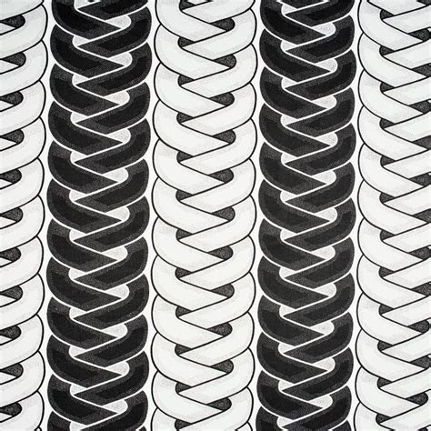 Plaited Rope Black On White Fabric Roman Collection Fabrics