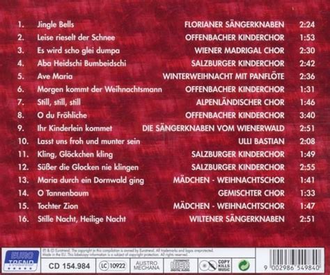 Die Bekanntesten Weihnachtslieder auf Audio CD - jetzt bei bücher.de bestellen