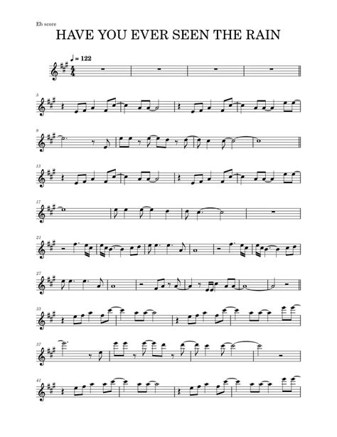 Have You Ever Seen The Rain Creedence Clearwater Revival Alto Sax Rmx Sheet Music For