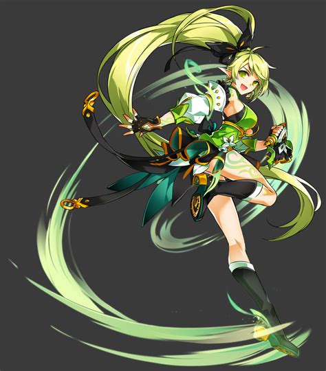 Elsword Anemos Elsword Anime Green Hair Fantasy Girl