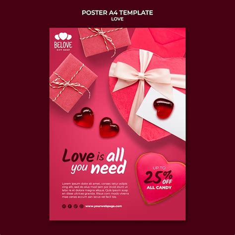 Diseño De Plantilla De Amor Realista Archivo Psd Gratis