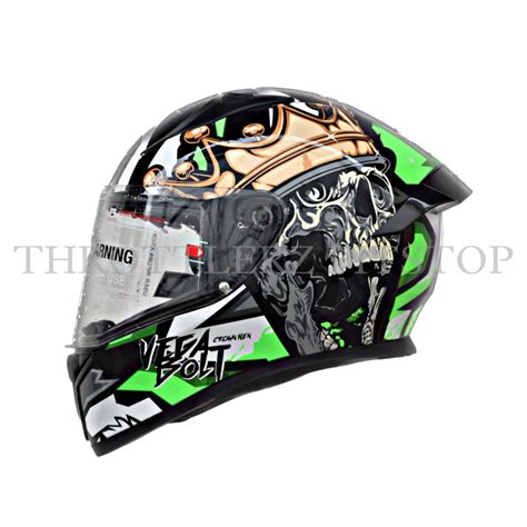 Vega Bolt Crown Men Dull Black Neon Green Throttlerz