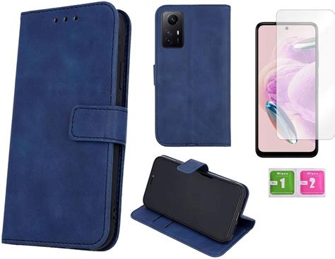 Etui Z Klapk Do Xiaomi Redmi Note S G Sk Rzane Granatowy Obudowa