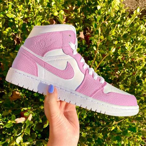 Custom Baby Pink Colorblock Air Jordan 1 Mid Etsy