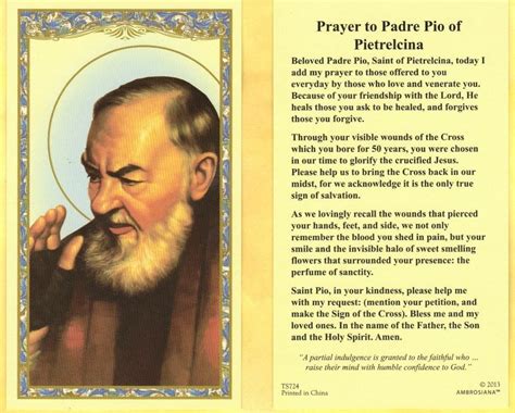 Padre Pio Prayer After Communion Printable - Printable Calendars AT A ...