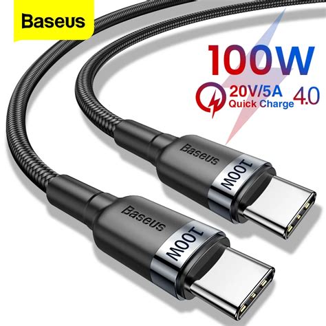 Baseus Pd 100w Usb C To Type C Cable Quick Charger 4 0 Type C Cable For Xiaomi Mackbook Pro