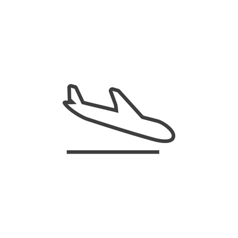 Vector sign of the plane symbol is isolated on a white background ...