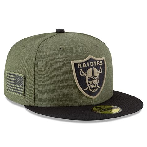 Las Vegas Raiders New Era 2018 Salute To Service Sideline 59fifty Fitted Hat Oliveblack