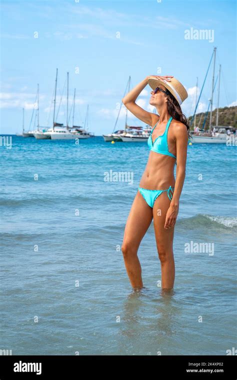 Happy Attractive Blonde In Bikini Hi Res Stock Photography And Images