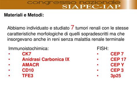 PPT CARCINOMA RENALE A CELLULE CHIARE PAPILLARE UNA DISTINTA ENTITÀ