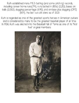 Babe Ruth By Keeping Up With The Klassroom TPT