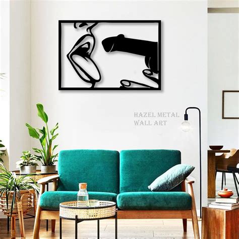 Blowjob Metal Wall Art Erect Penis Above Bed Art 9th Anniversary Gift Erotic Sex Positions