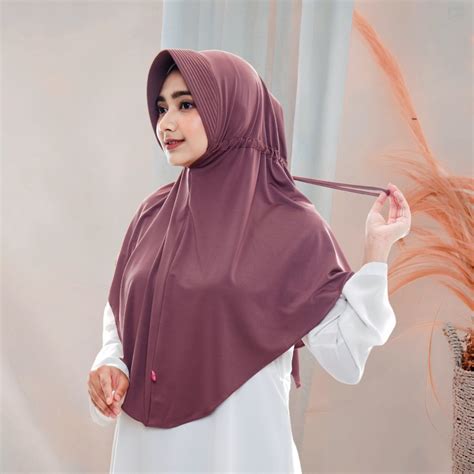 Jual Hijab Bergo Hamidah Serut Belakang Kaos Jersey Premium Jilbab