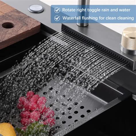 Dropship Kitchen Sink Flying Rain Waterfall Kitchen Sink Set 30 X 18