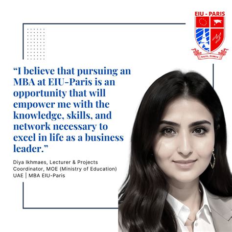 Not Just A Manager But A True Leader Ms Diya Ikhmaes Mba Journey At