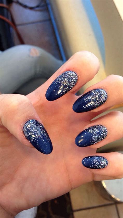 14 Sensationell Marineblaue Acrylnägel Mit Glitzer Sarg niedlichen