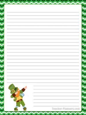 St Patrick S Day Stationery Free Printable Line Paper For Publishing